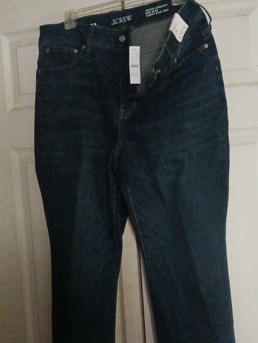J. Crew Dark Indigo Super Stretch Mid Rise Curvy Kick Out Jeans